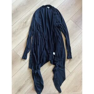 Splendid Black Open‎ Front Draped Lightweight Cardigan Small